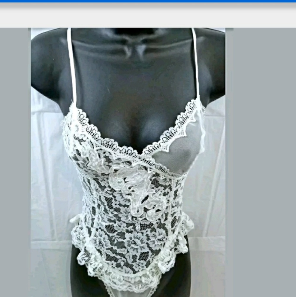 Vintage Victoria's Secret lace sheer teddy small